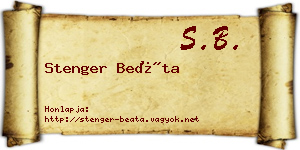 Stenger Beáta névjegykártya